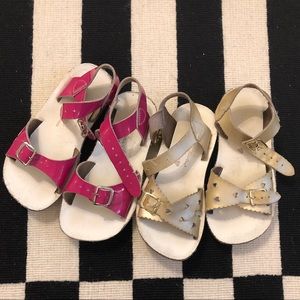 Girls Size 10 Sun Sol Sandals Magenta and Gold💗